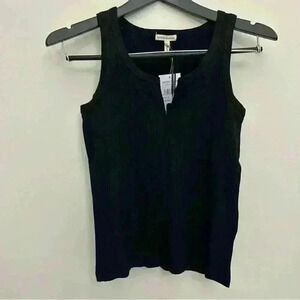 Articles of Society Black Chunky Rib Slit Tank Casual Chic Women's Size S NWT